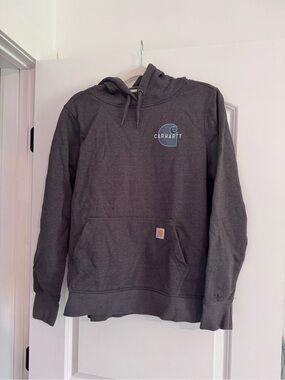Carhartt Women's Charcoal Gray Rain Defender Pullover Hoodie with Logo